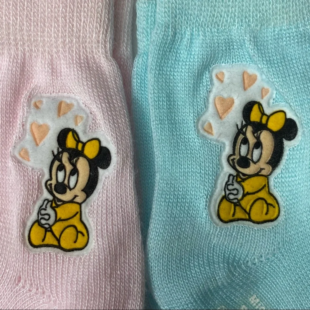 Disney Babies Vintage Minnie Mouse pastel socks NWT